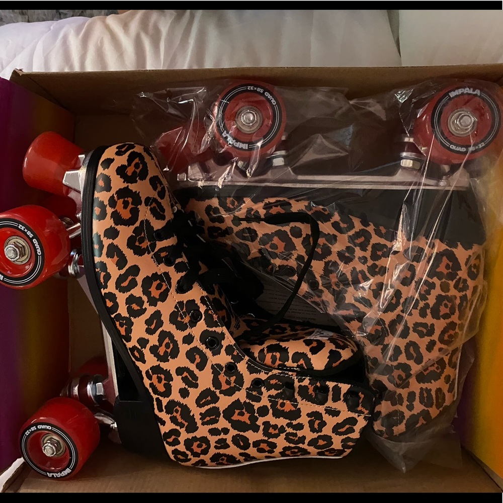 LEOPARD PRINT IMPALA QUAD SKATES
